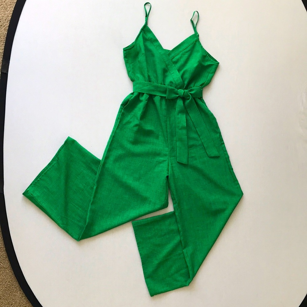 Flying Tomato Grass Green Wide Leg Jumpsuit (M)